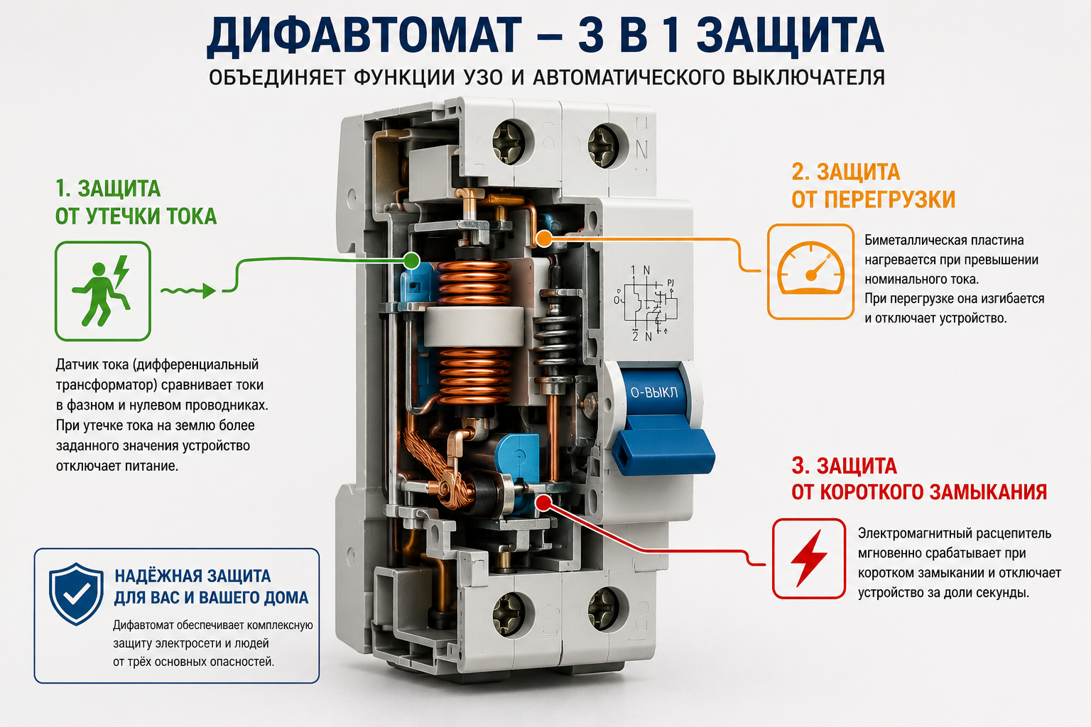  Рис.2 Дифавтомат- защита 3 в 1