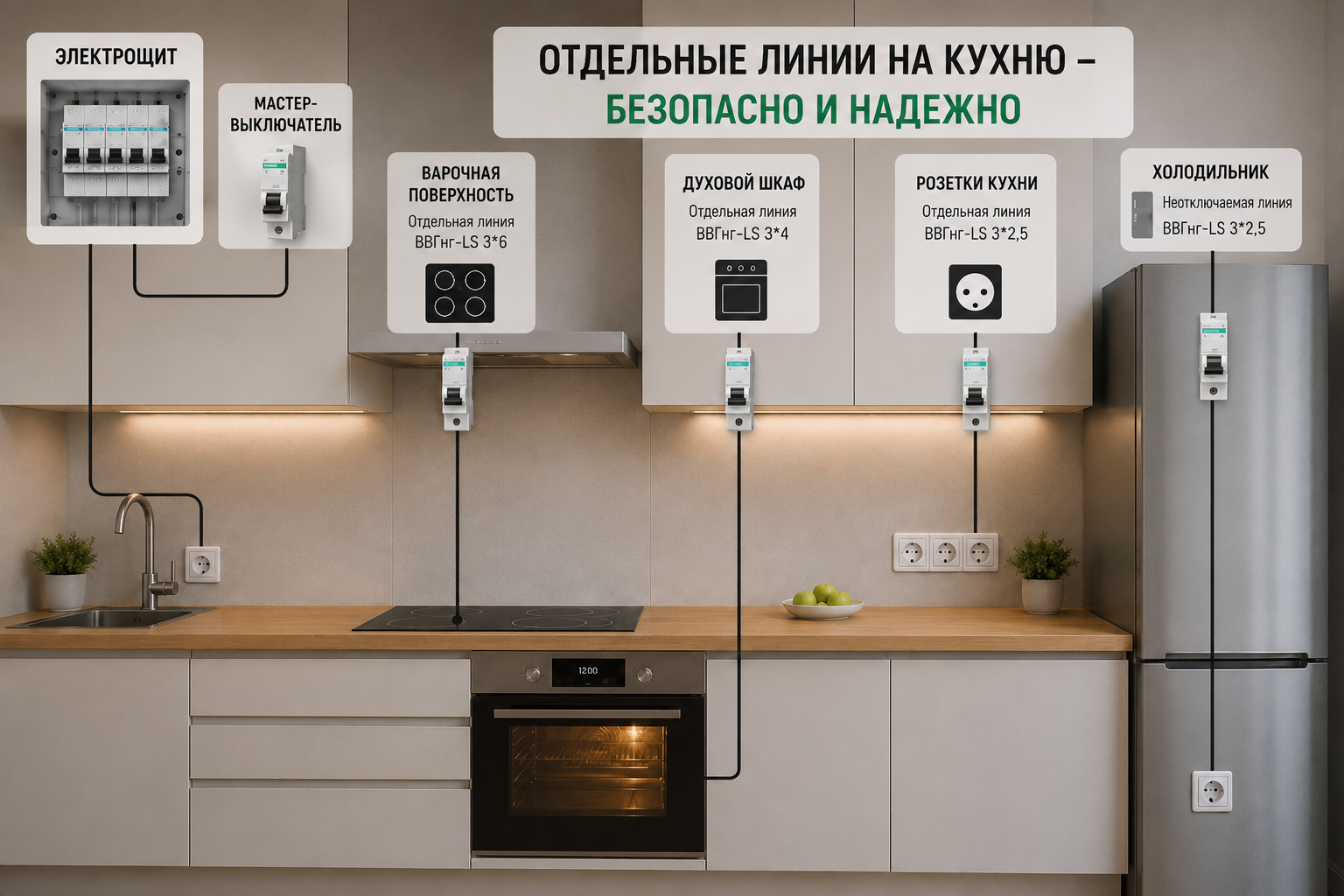 Рис.5. Холодильник - неотключаемая нагрузка - грамотное решение